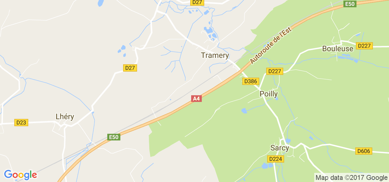 map de la ville de Tramery