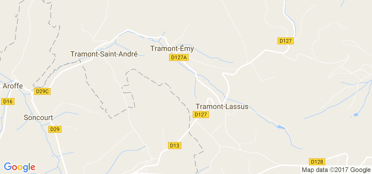 map de la ville de Tramont-Émy