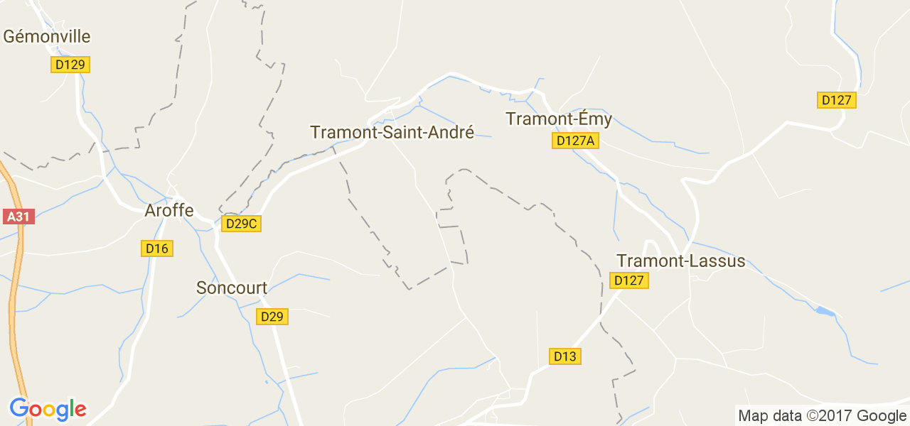 map de la ville de Tramont-Saint-André