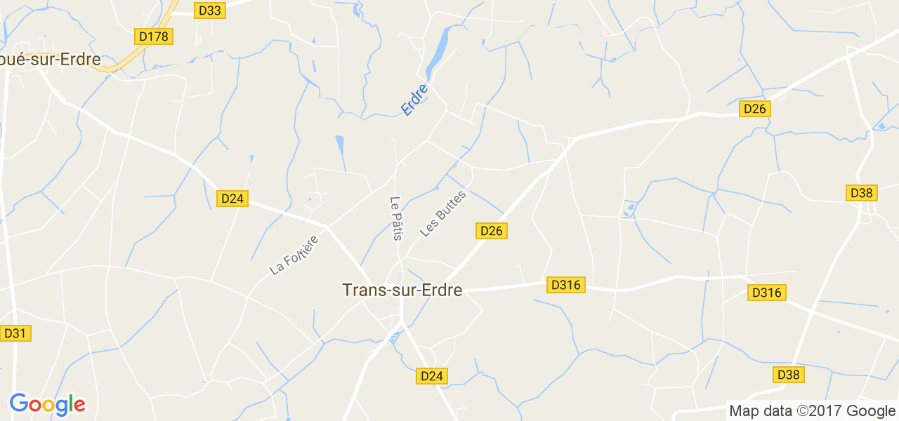 map de la ville de Trans-sur-Erdre