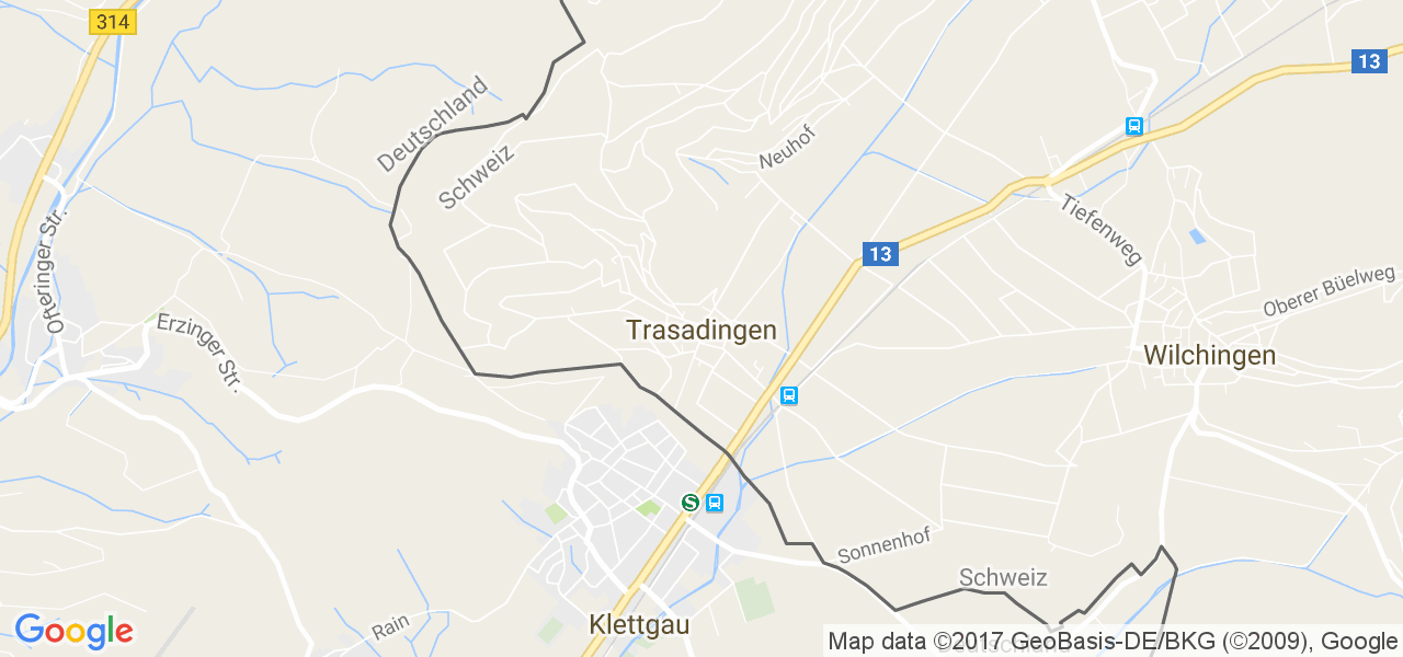 map de la ville de Trasadingen