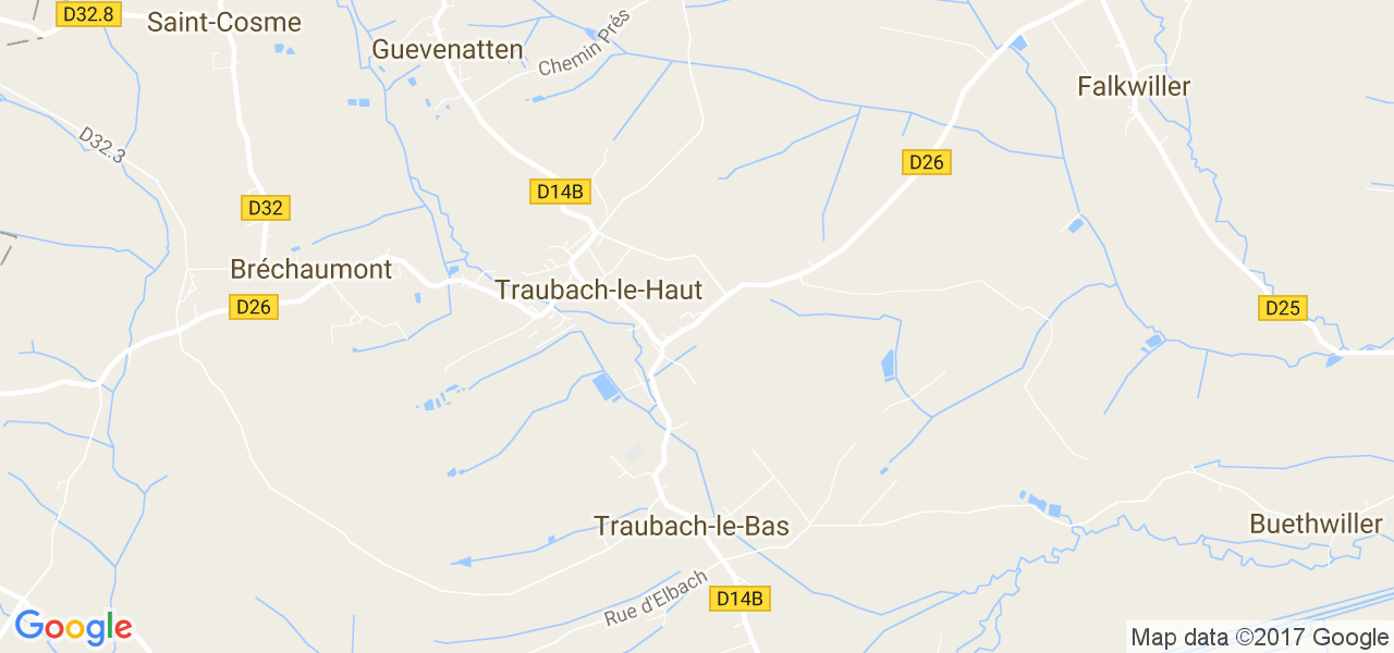 map de la ville de Traubach-le-Bas