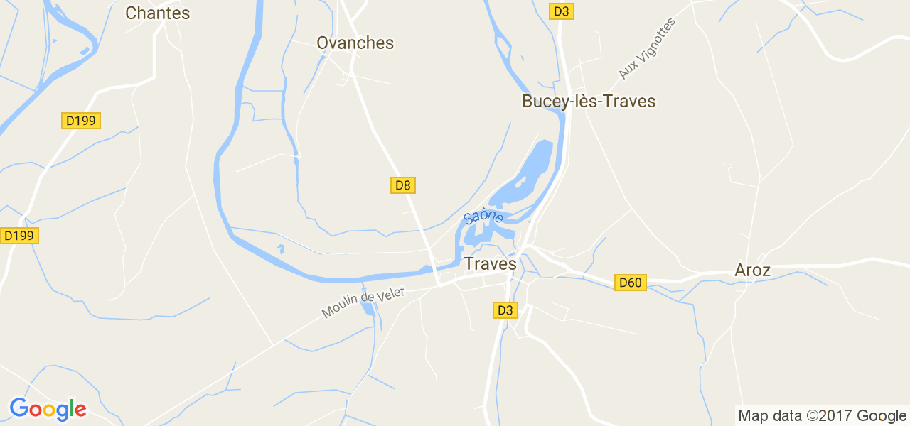 map de la ville de Traves