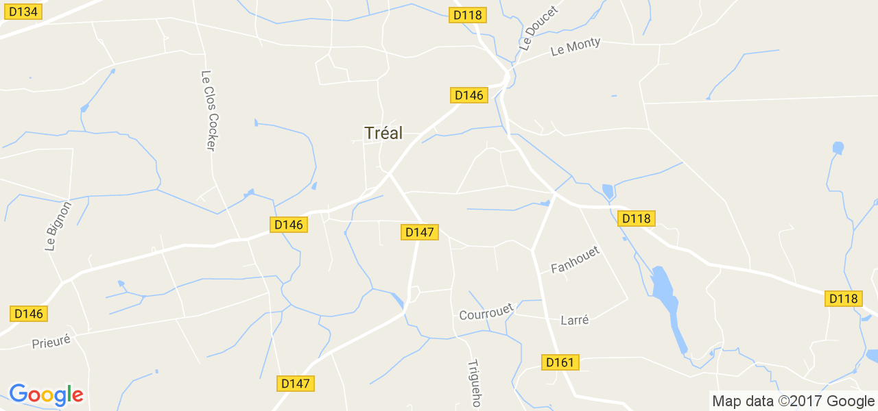 map de la ville de Tréal