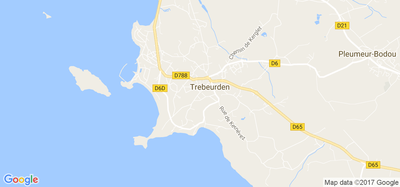 map de la ville de Trébeurden