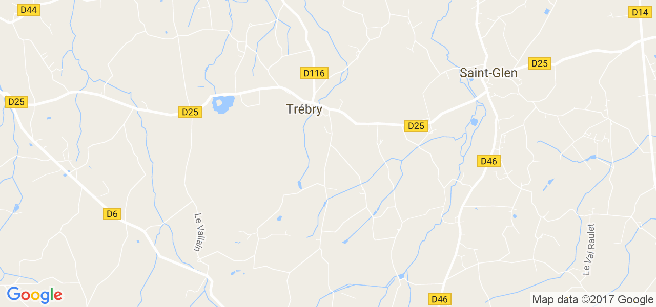 map de la ville de Trébry