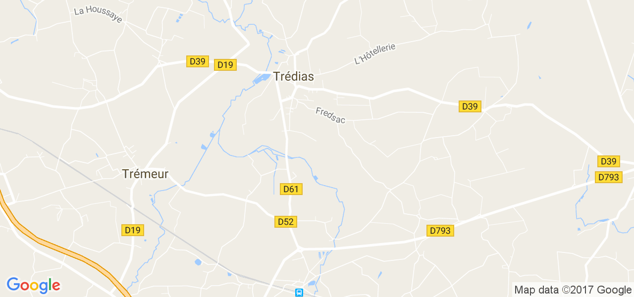 map de la ville de Trédias