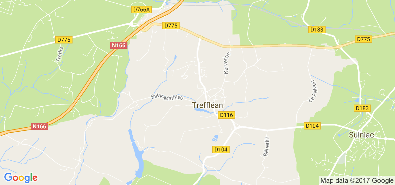 map de la ville de Treffléan