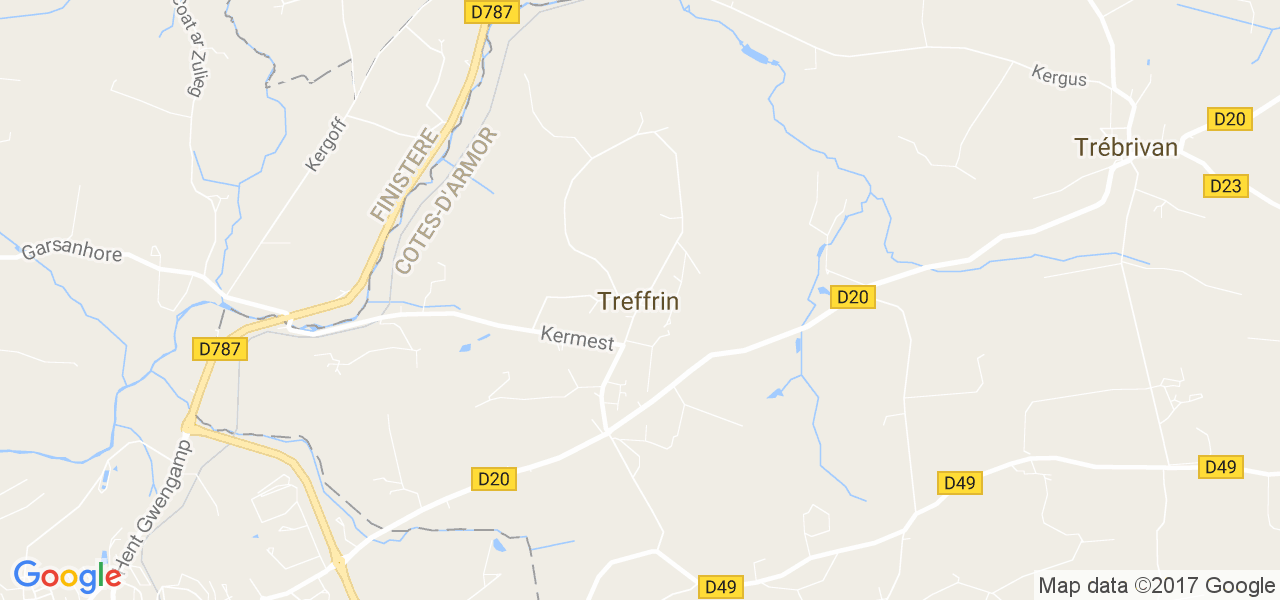 map de la ville de Treffrin