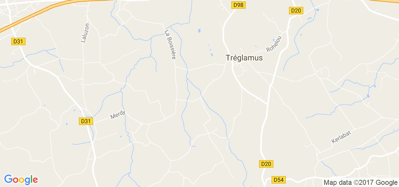 map de la ville de Tréglamus