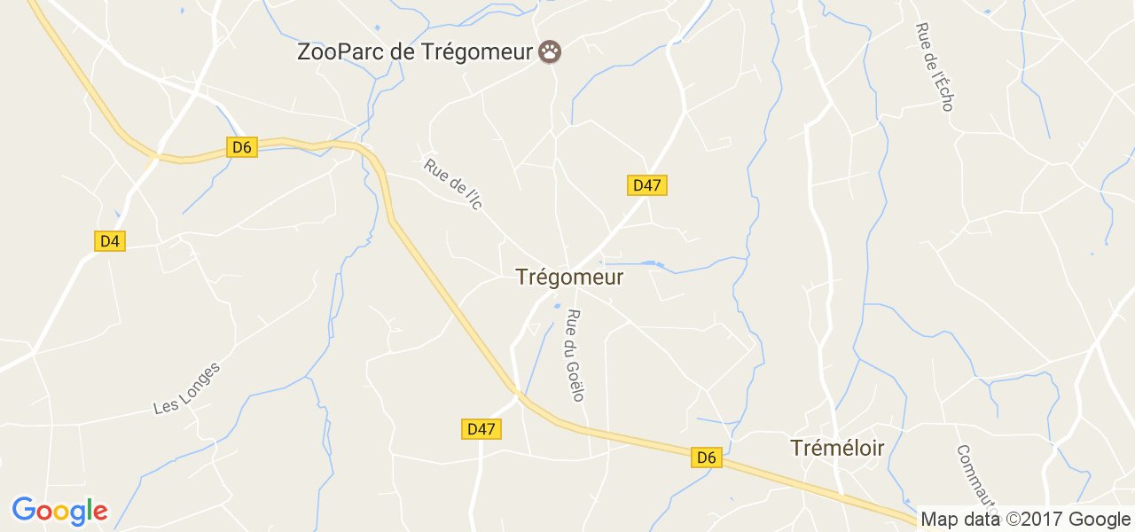 map de la ville de Trégomeur