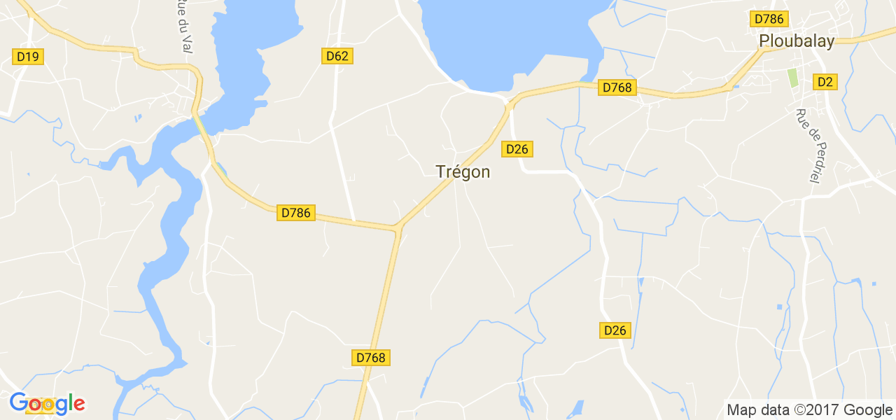 map de la ville de Trégon