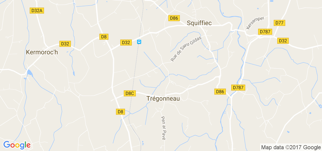 map de la ville de Trégonneau