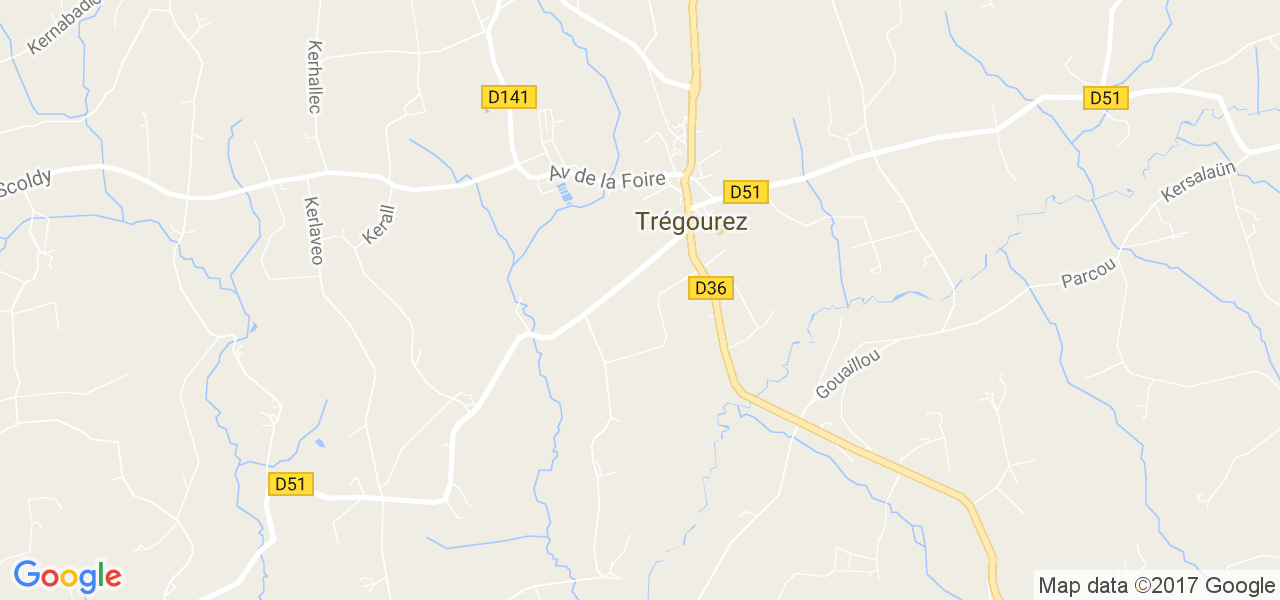 map de la ville de Trégourez