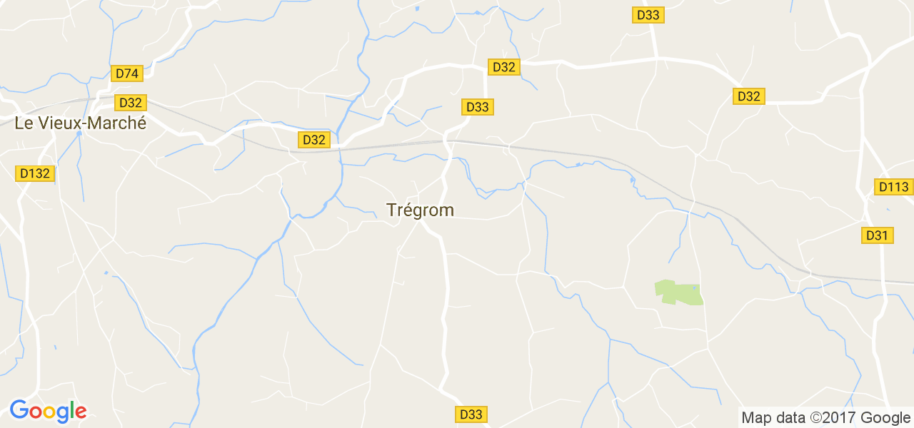 map de la ville de Trégrom