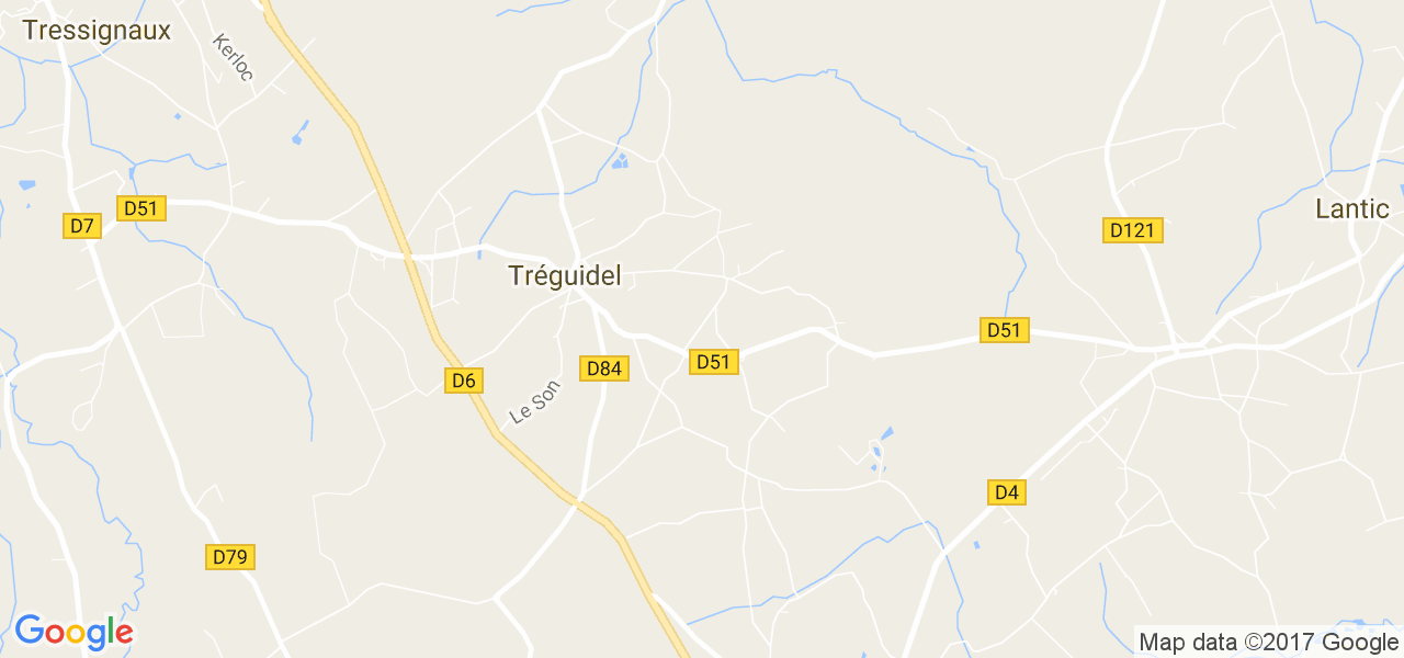 map de la ville de Tréguidel