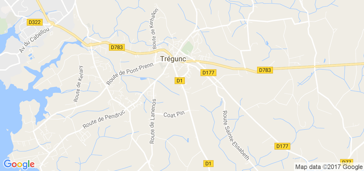 map de la ville de Trégunc