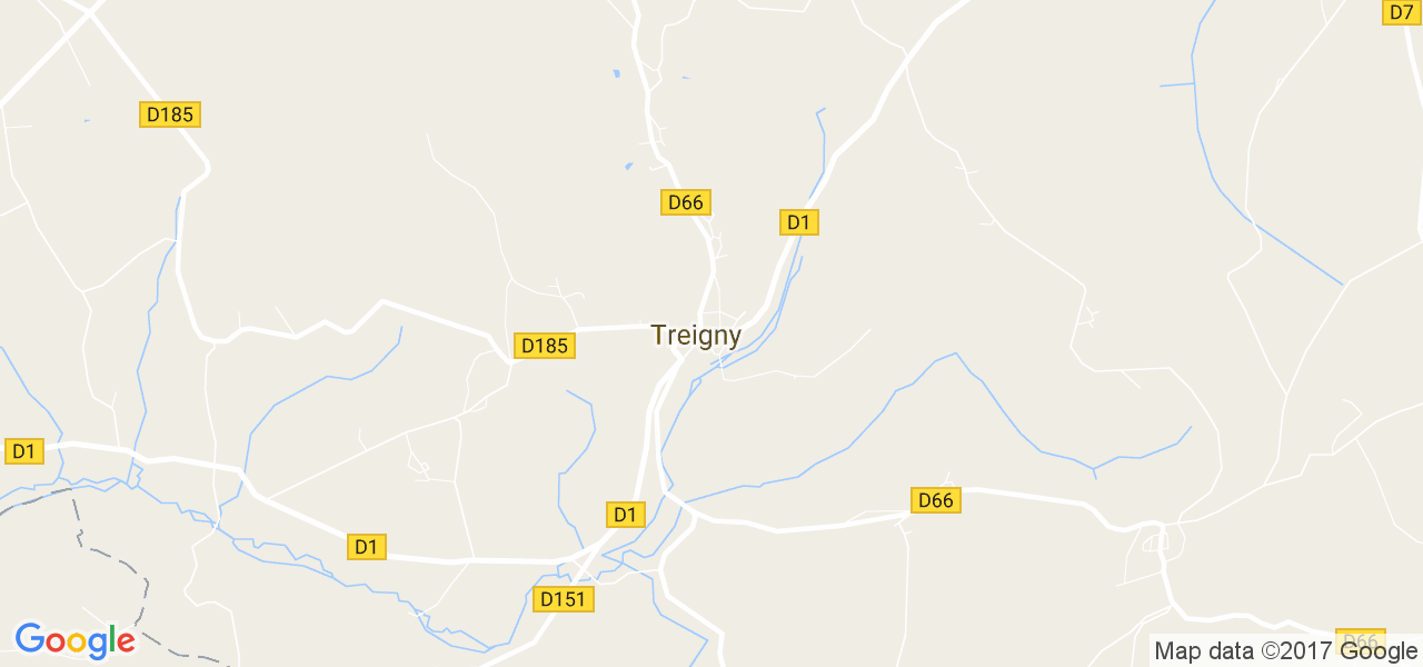 map de la ville de Treigny