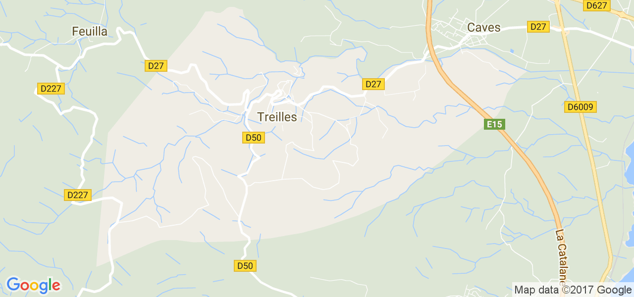 map de la ville de Treilles