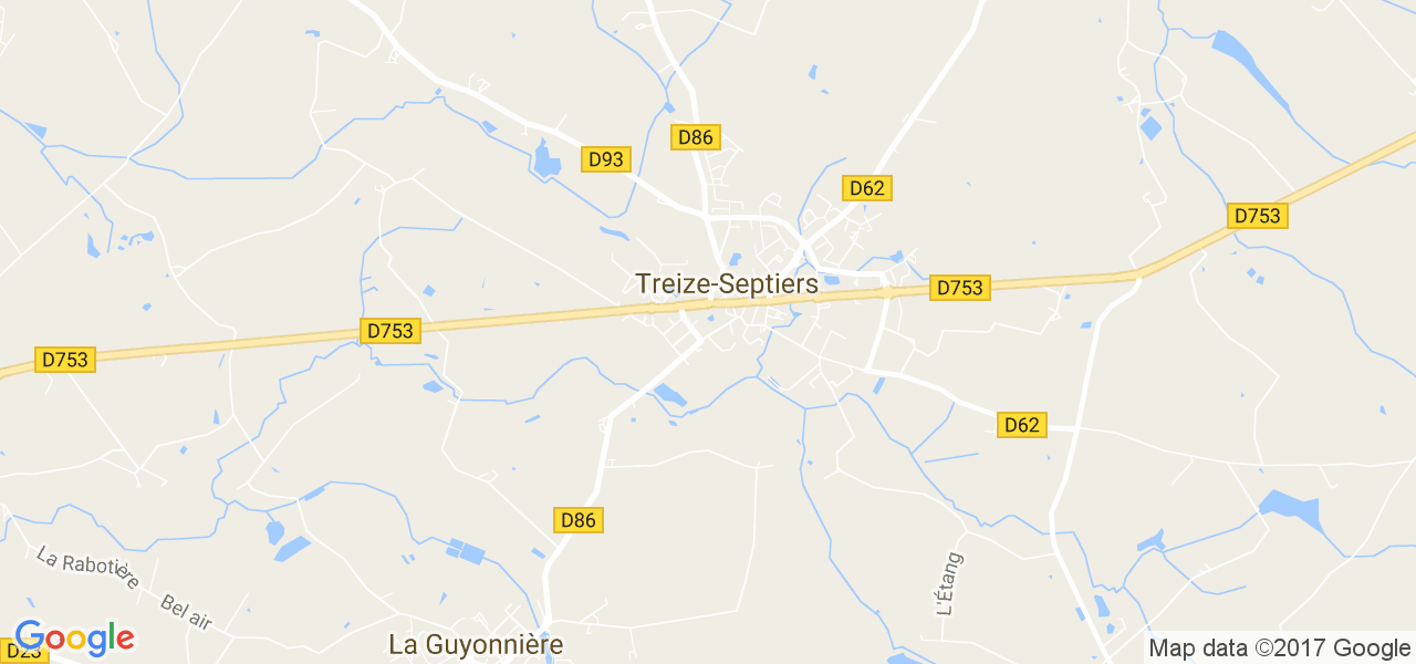 map de la ville de Treize-Septiers