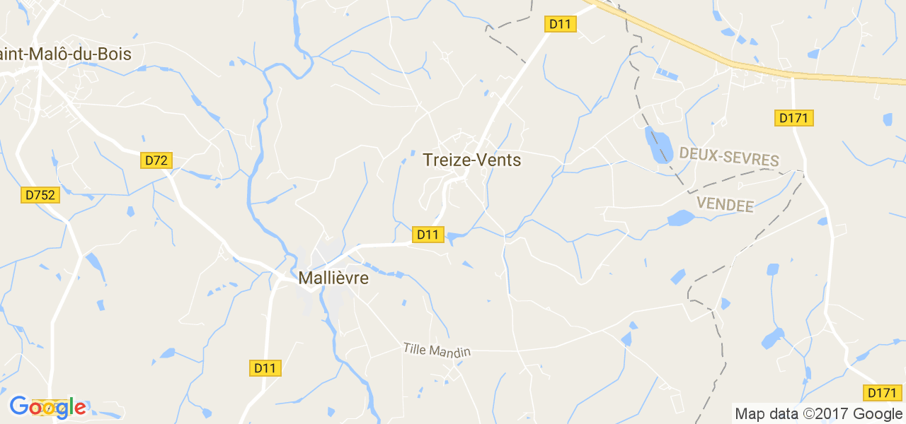 map de la ville de Treize-Vents