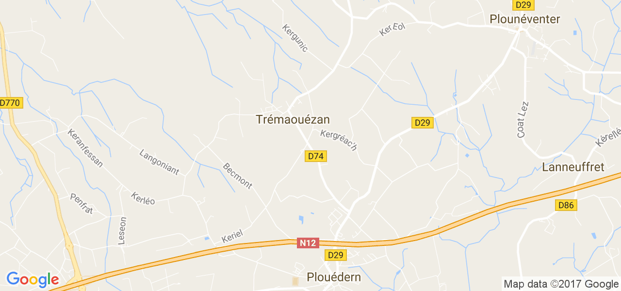 map de la ville de Trémaouézan