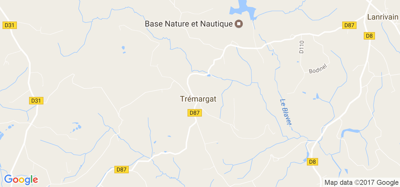 map de la ville de Trémargat