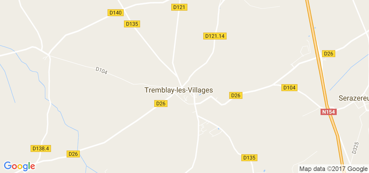 map de la ville de Tremblay-les-Villages