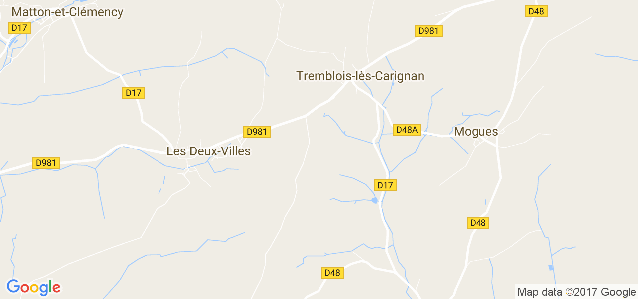 map de la ville de Tremblois-lès-Carignan