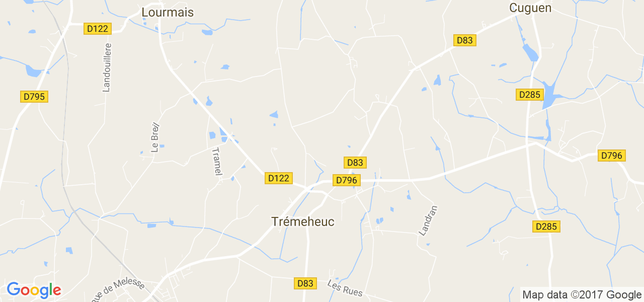 map de la ville de Trémeheuc