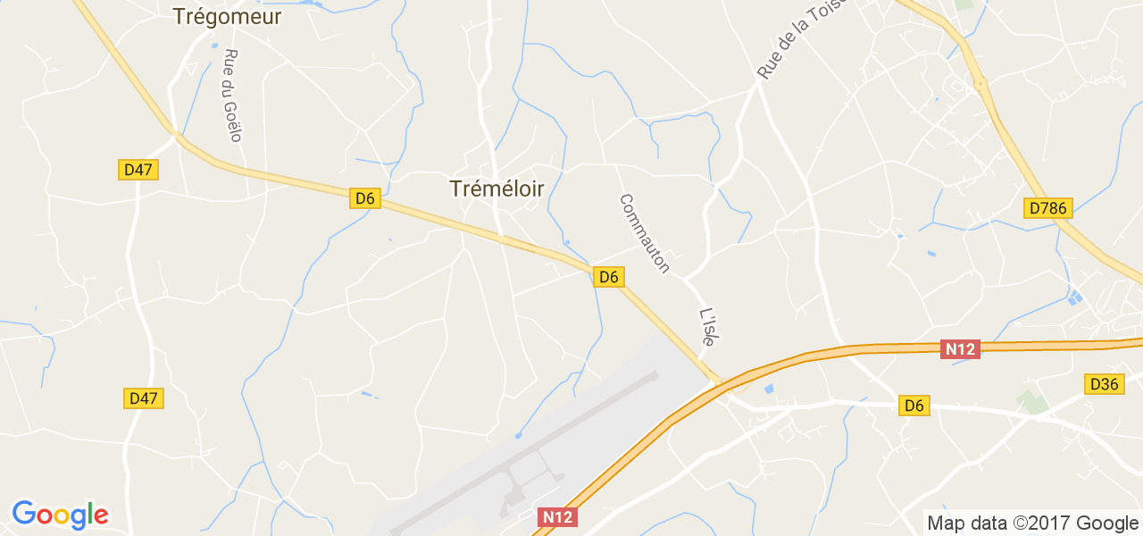 map de la ville de Tréméloir