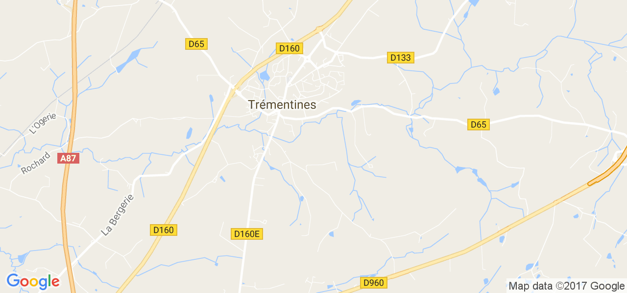 map de la ville de Trémentines