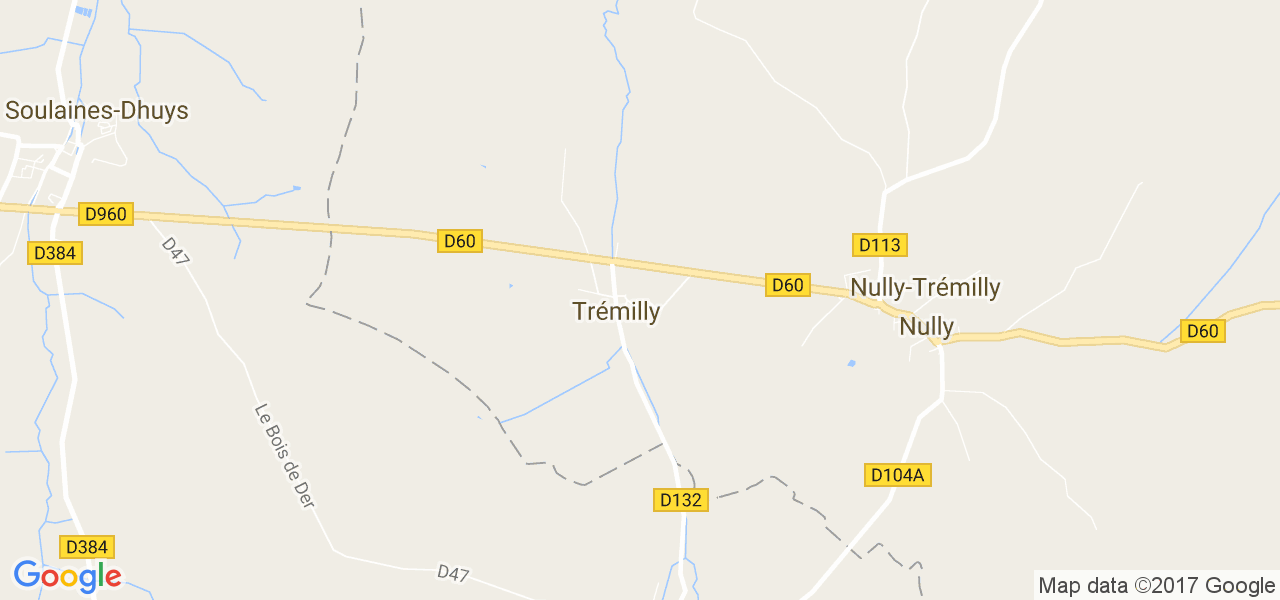 map de la ville de Trémilly