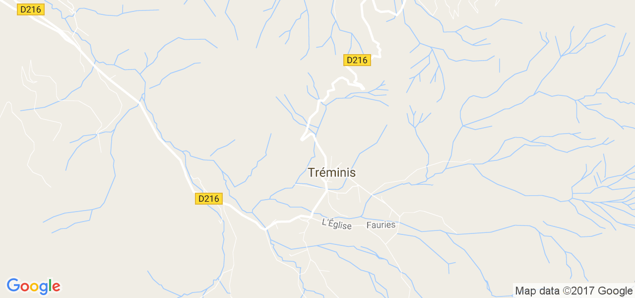 map de la ville de Tréminis