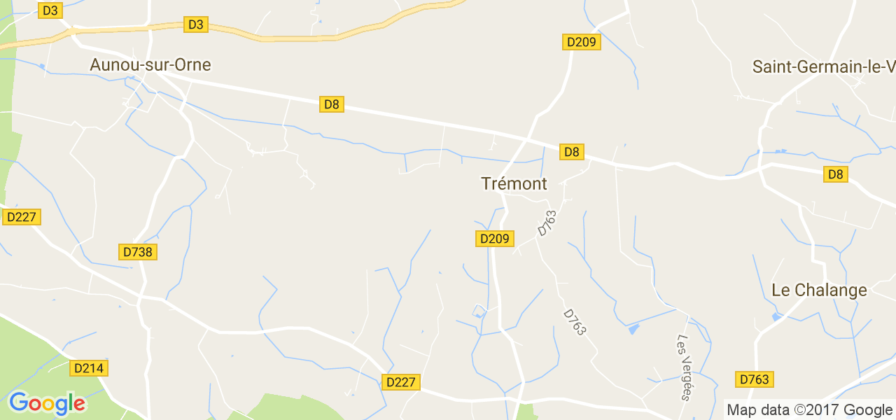 map de la ville de Trémont