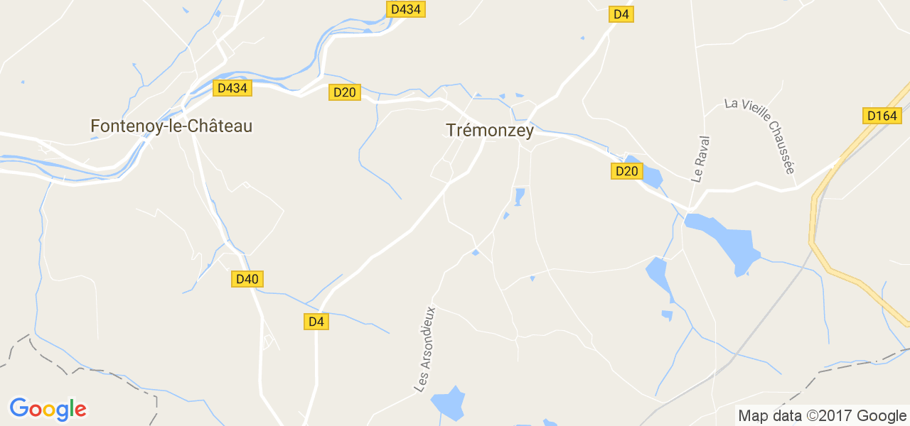 map de la ville de Trémonzey