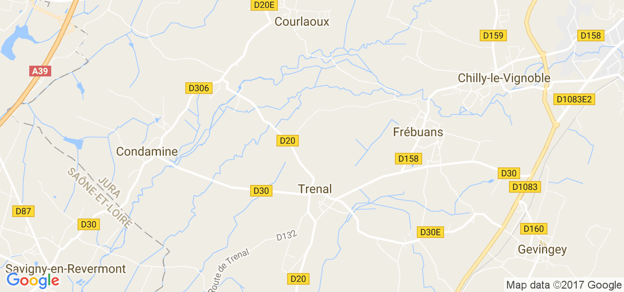 map de la ville de Trenal