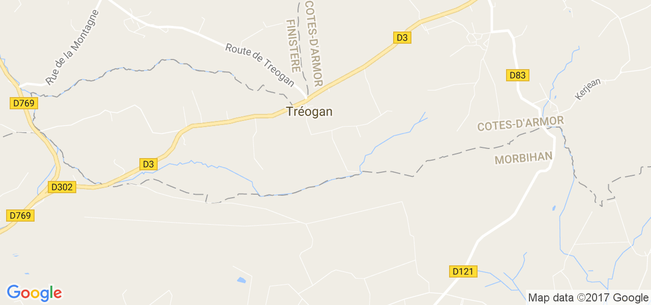 map de la ville de Tréogan