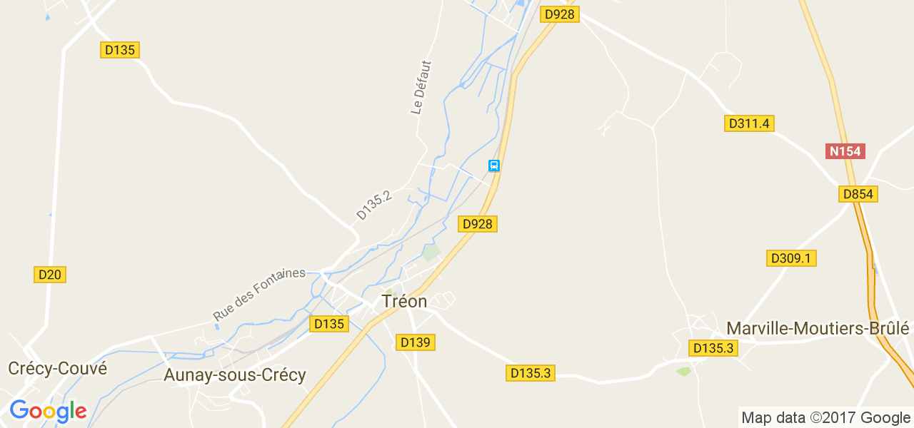 map de la ville de Tréon