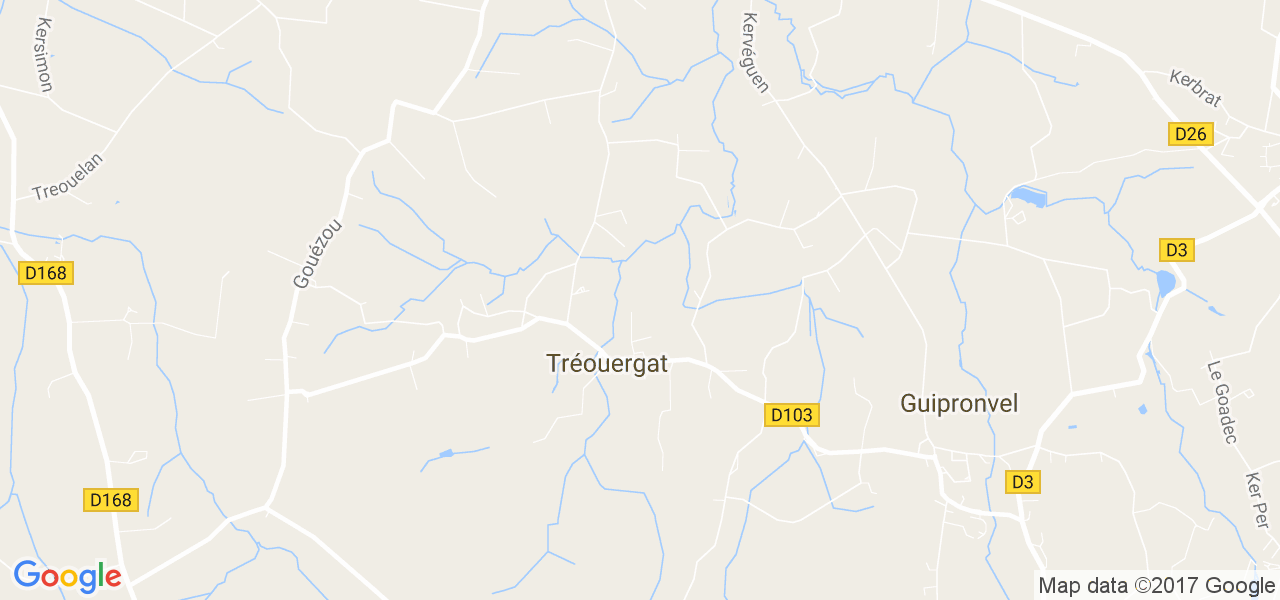 map de la ville de Tréouergat