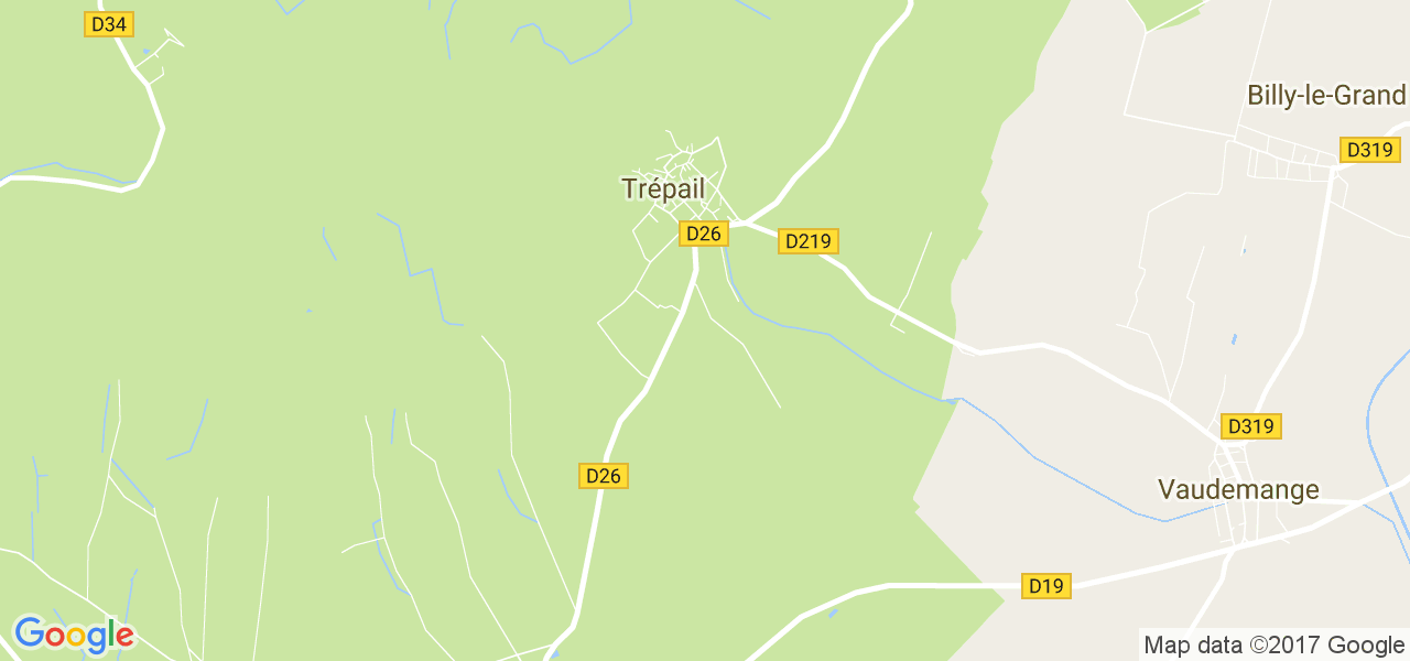 map de la ville de Trépail