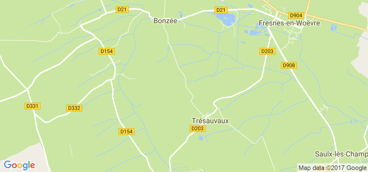 map de la ville de Trésauvaux