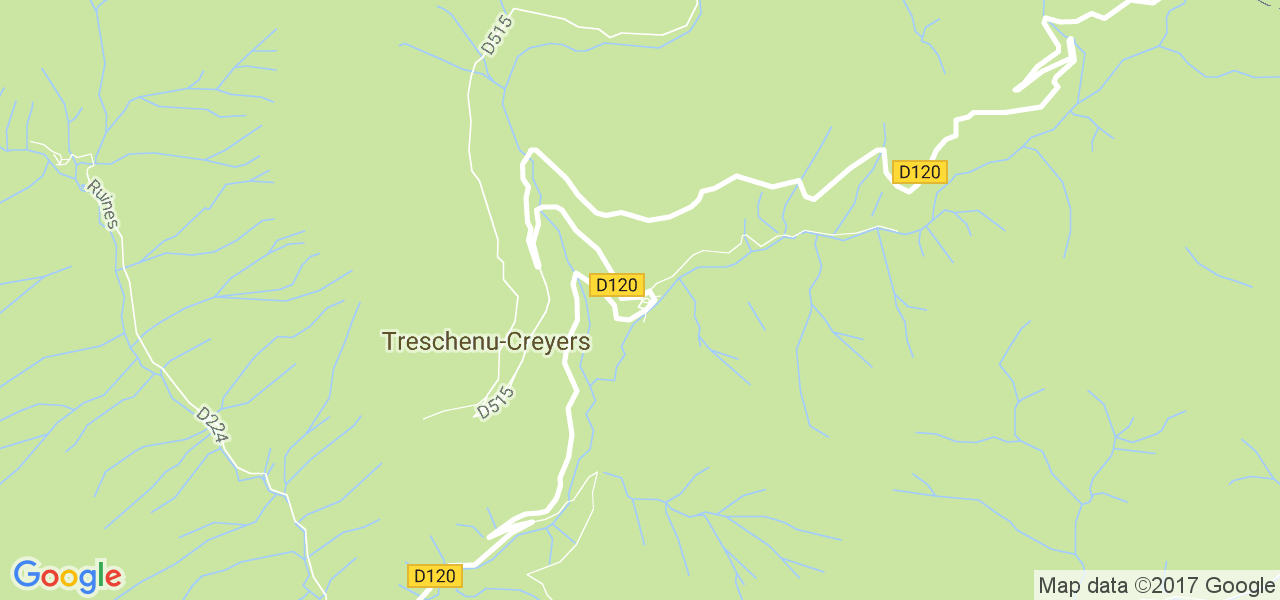 map de la ville de Treschenu-Creyers