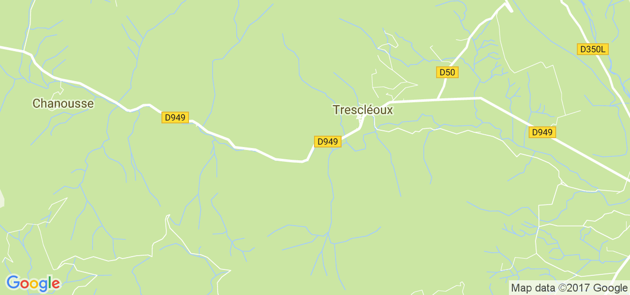 map de la ville de Trescléoux