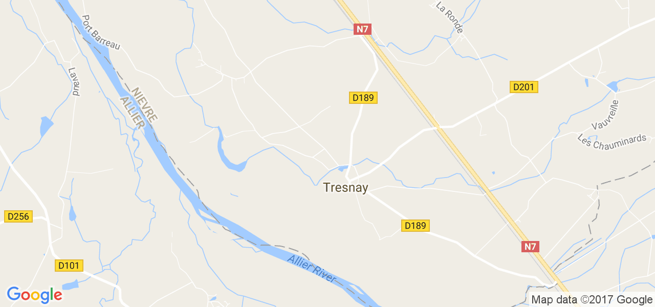 map de la ville de Tresnay