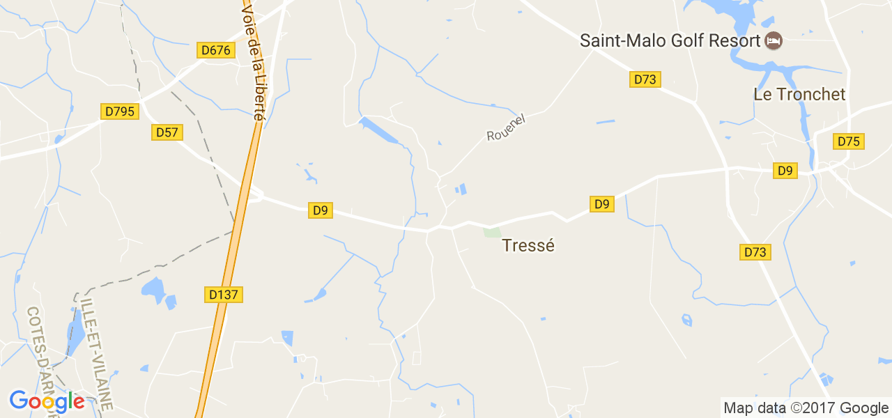 map de la ville de Tressé