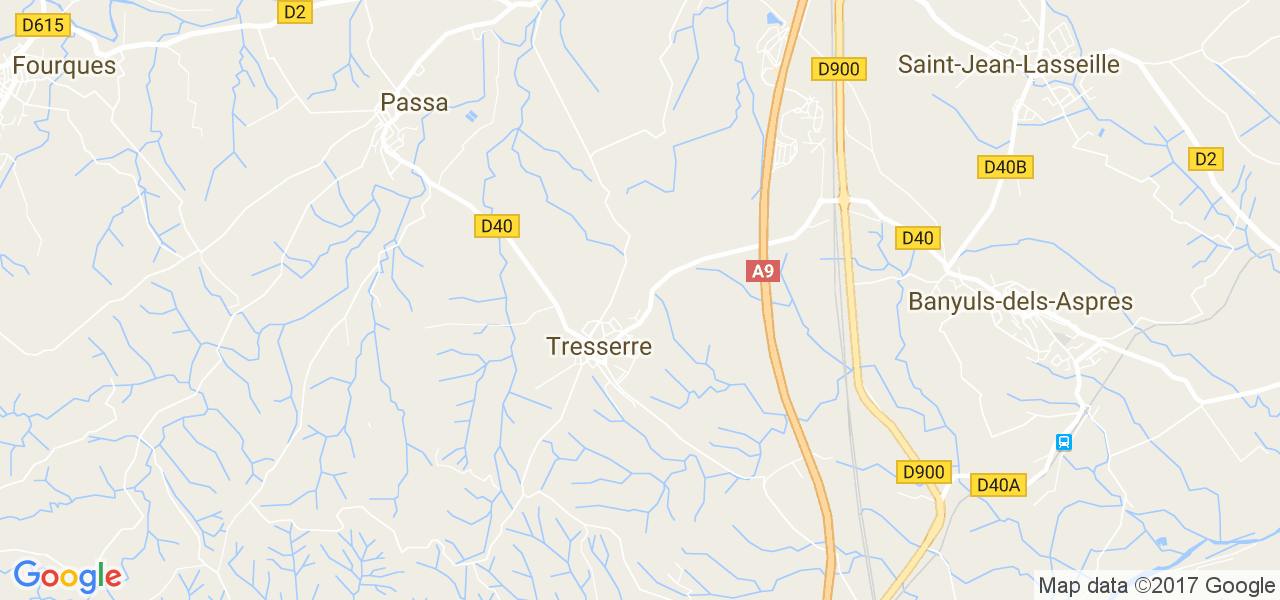 map de la ville de Tresserre