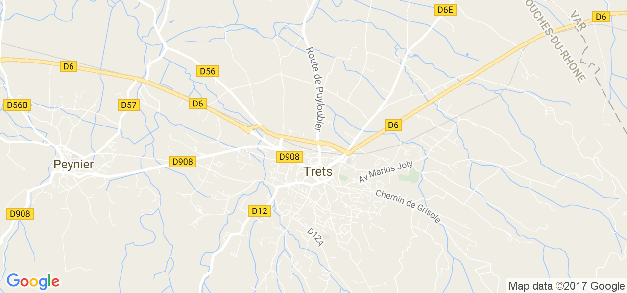 map de la ville de Trets