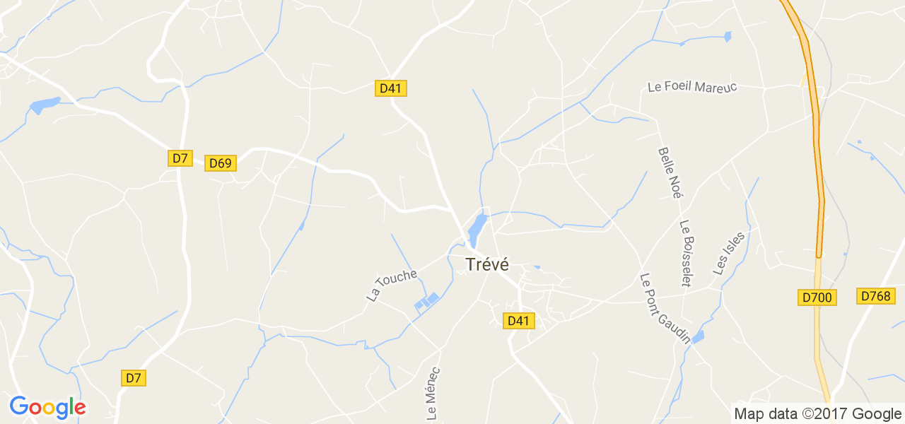 map de la ville de Trévé