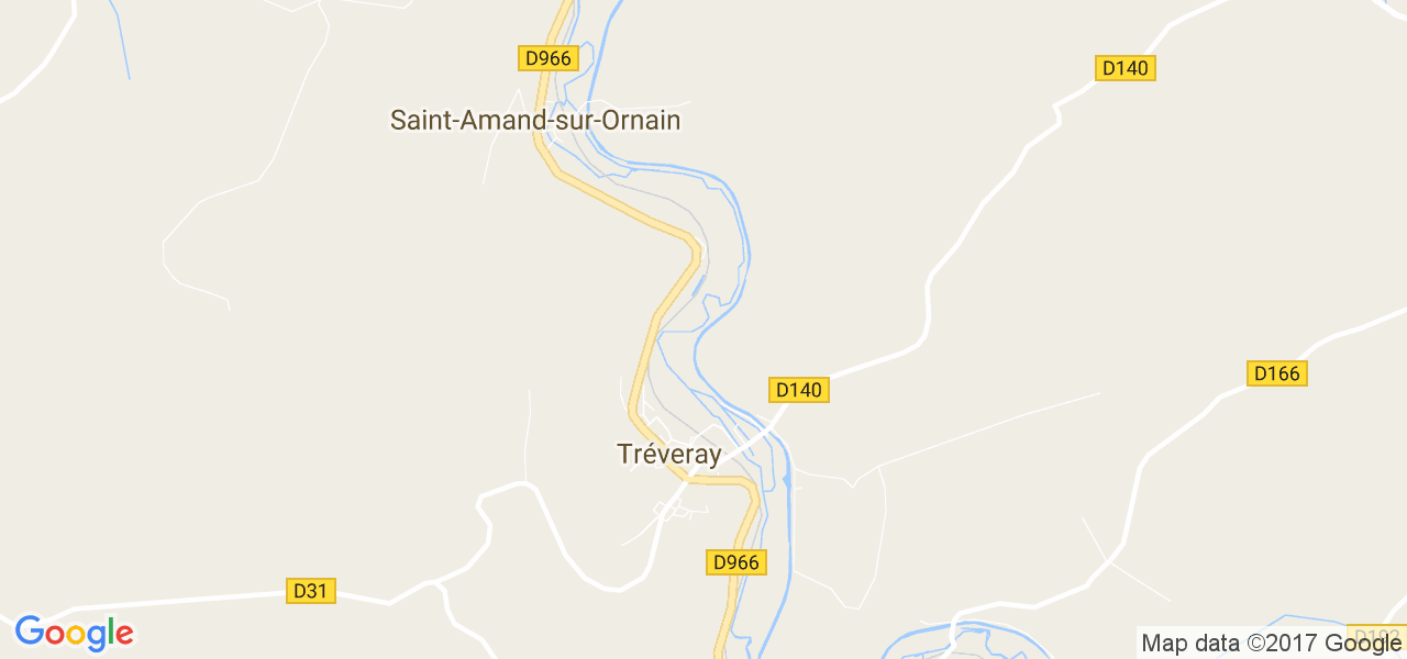 map de la ville de Tréveray